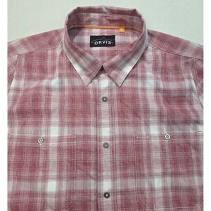 Orvis Trout Bum Shirt 2XL Red White Plaid Fishing Button Up Vented LIMITED USE